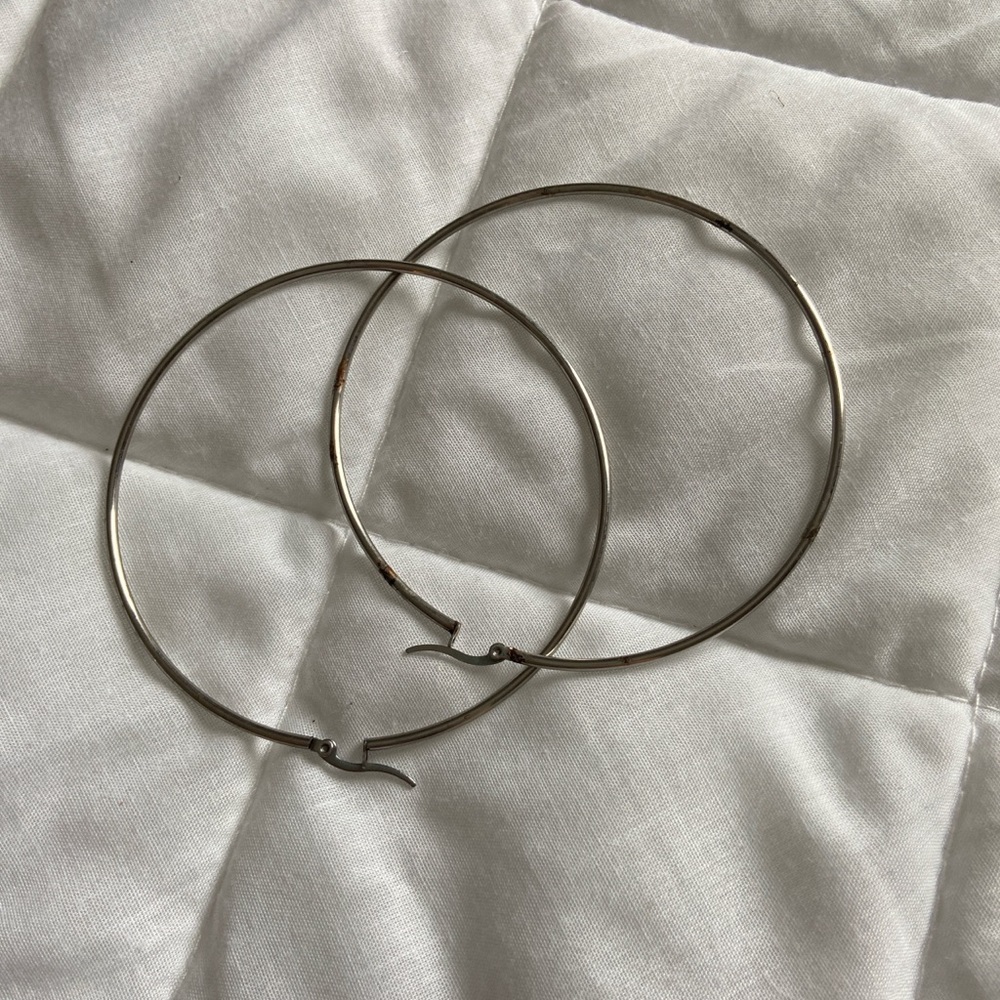 silver extra large hoop earrings!